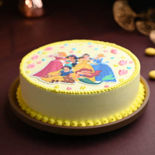 Side View Of Enchanting Princess Theme Cake