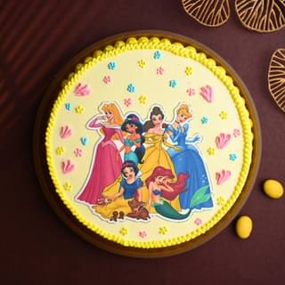 Front View of Enchanting Princess Theme Cake