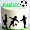 Side View of Enchanting Soccer Theme Cream Cake