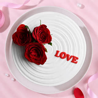 Top View of Love N Rose Cake