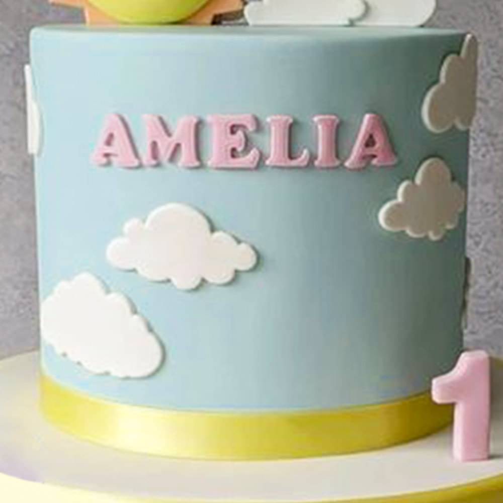Side View of Ethereal Sky Rainbow  Cake