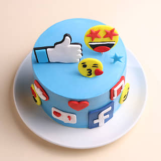 Top View of Facebook Like N Reactions Cake