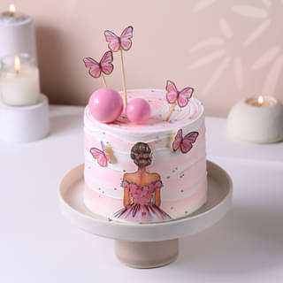 Side View of Fairytale Dreams Bride to be Cake