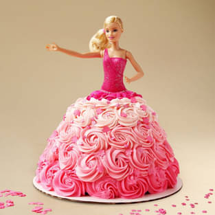 Cream Fantasy Barbie Cake