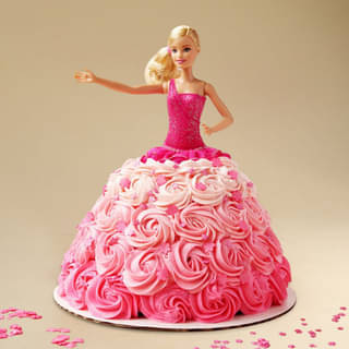 Cream Fantasy Barbie Cake