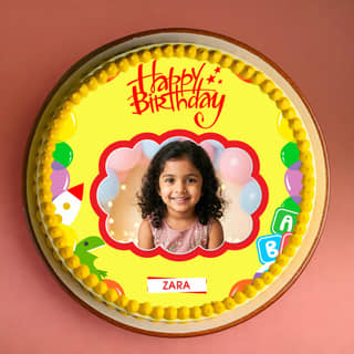 Top View of Funtimes Photo Cake