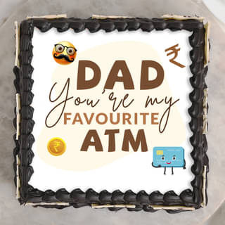 Top View of Fathers Day Photo Cake - Order Now