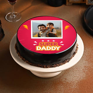 Super Daddy Photo Cake For Father's Day