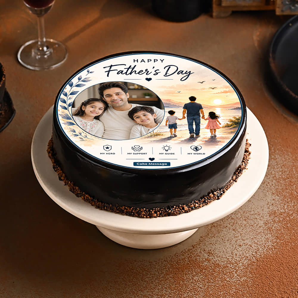 Dad My Hero Photo Cake