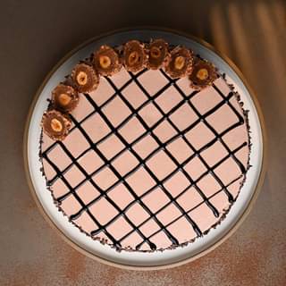 Top View of Chocolate Ferrero Rocher Cake