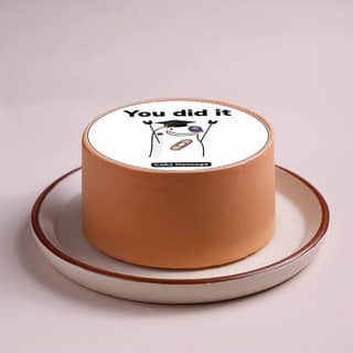 Side View of Finally Graduated Quirky Bento Cake Side View of Finally Graduated Quirky Bento Cake