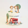 Order Fire Truck Theme Fondant Cake Online