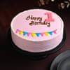 Round Cream Happy Birthday Pink Cake