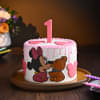 Side View of First Birthday Minnie Cake