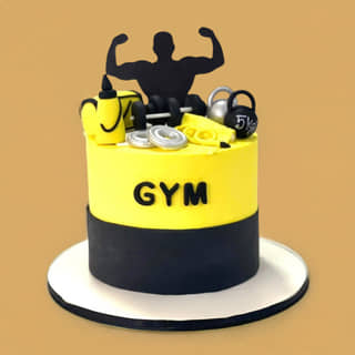Yellow GymTheme Cake Yellow GymTheme Cake