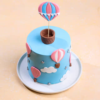 Top View of Floating Dreams Balloon Cake