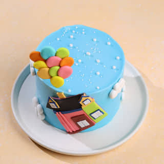Top View of Floating Dreams Balloon Cake