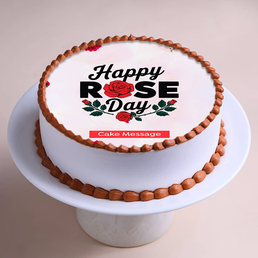 Floral Love Happy Rose Day Cake