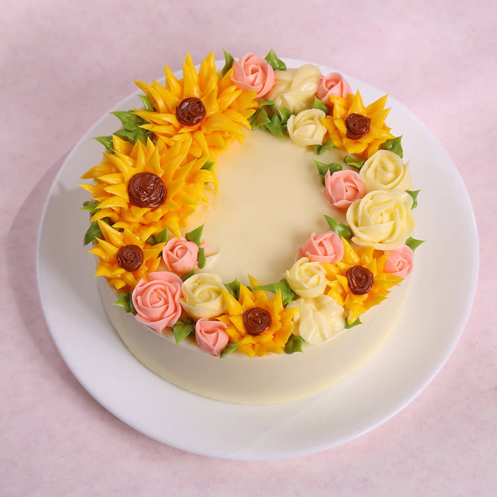 Floral Love You Mom Cake