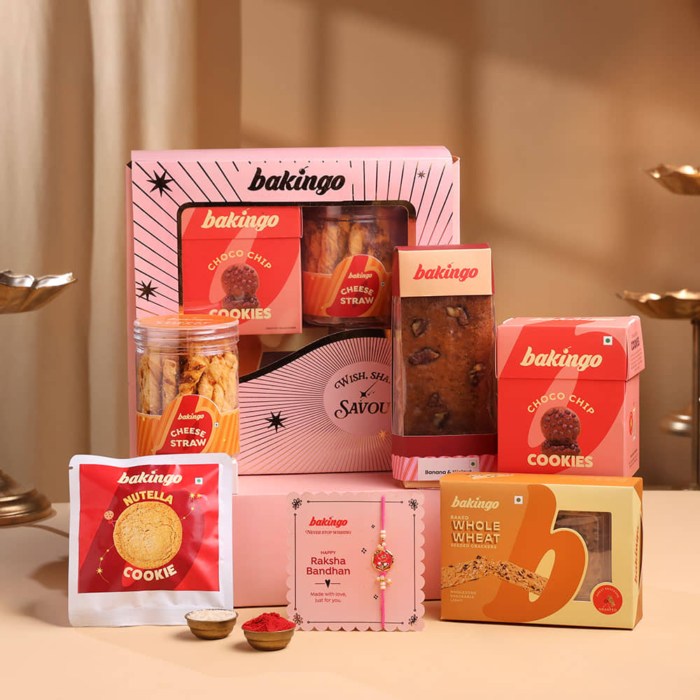 Floral Rakhi N Gourmet Snacks Hamper