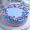 Blue Floral Rose Cream Cake 