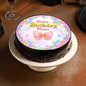 Fluttery Butterfly Photo Cake