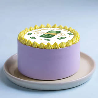 Side View of Flying Money Birthday Bento Cake Side View of Flying Money Birthday Bento Cake