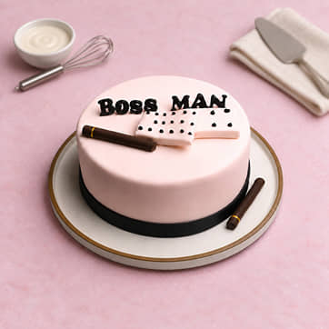 Boss Man Cigar Cake Fondant Boss Day Cigar Theme Cake