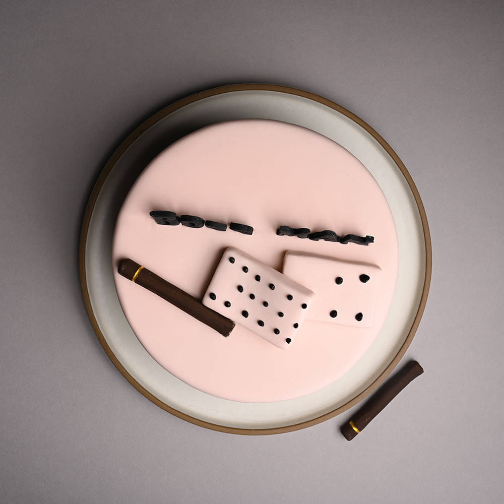 Fondant Boss Day Cigar Theme Cake