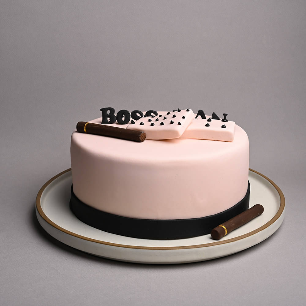 Fondant Boss Day Cigar Theme Cake