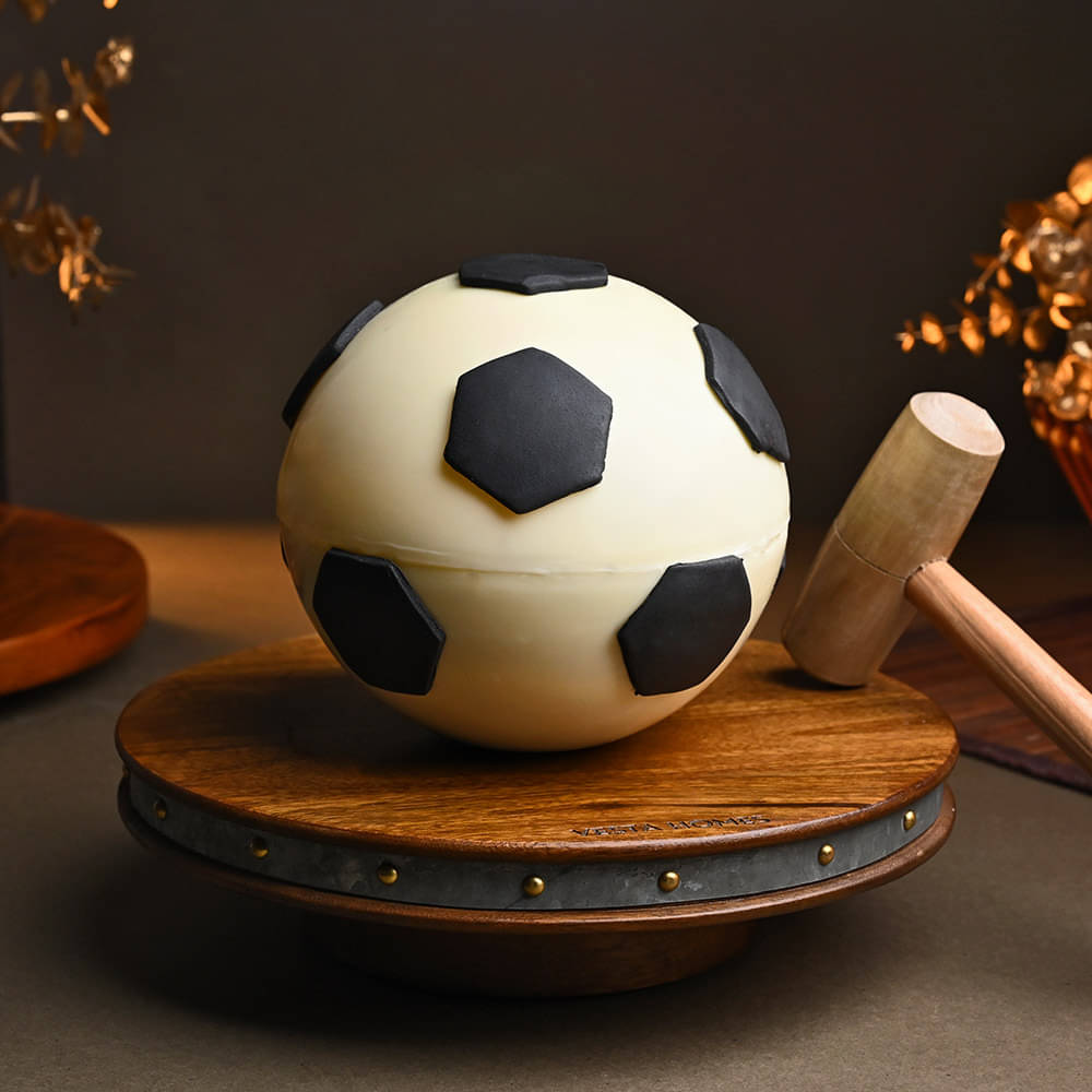 Top View of Goal Burst Chocolate Cake