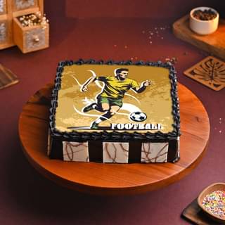 Top View of Football Fever Photo Cake