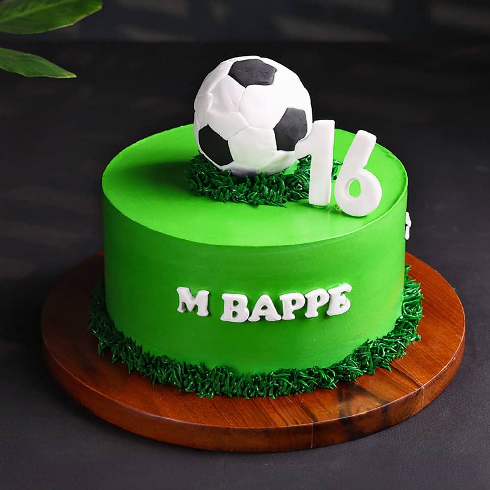 Side View of Mbappe Fan Football Cake