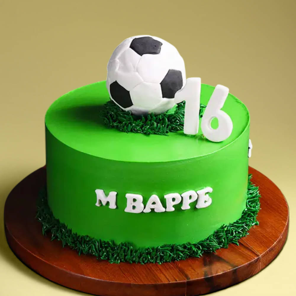 Side View of Mbappe Fan Football Cake