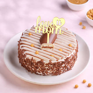 Front View of Mothers Day Butterscotch Cake Front View of Mothers Day Butterscotch Cake