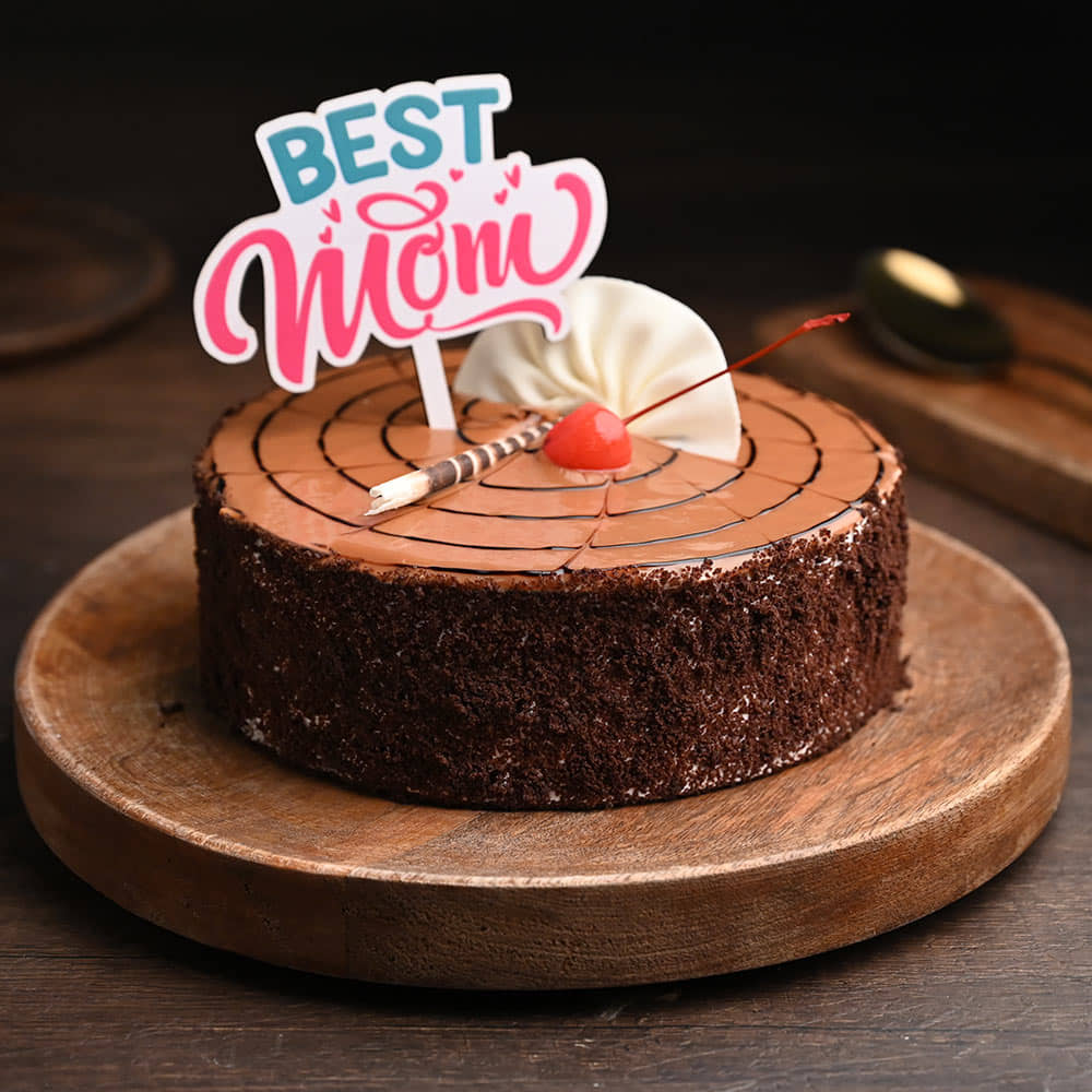 Front View Butterscotch Mother's Day Cake Online