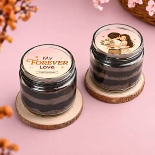 Forever Love Chocolate Jar Cake Duo