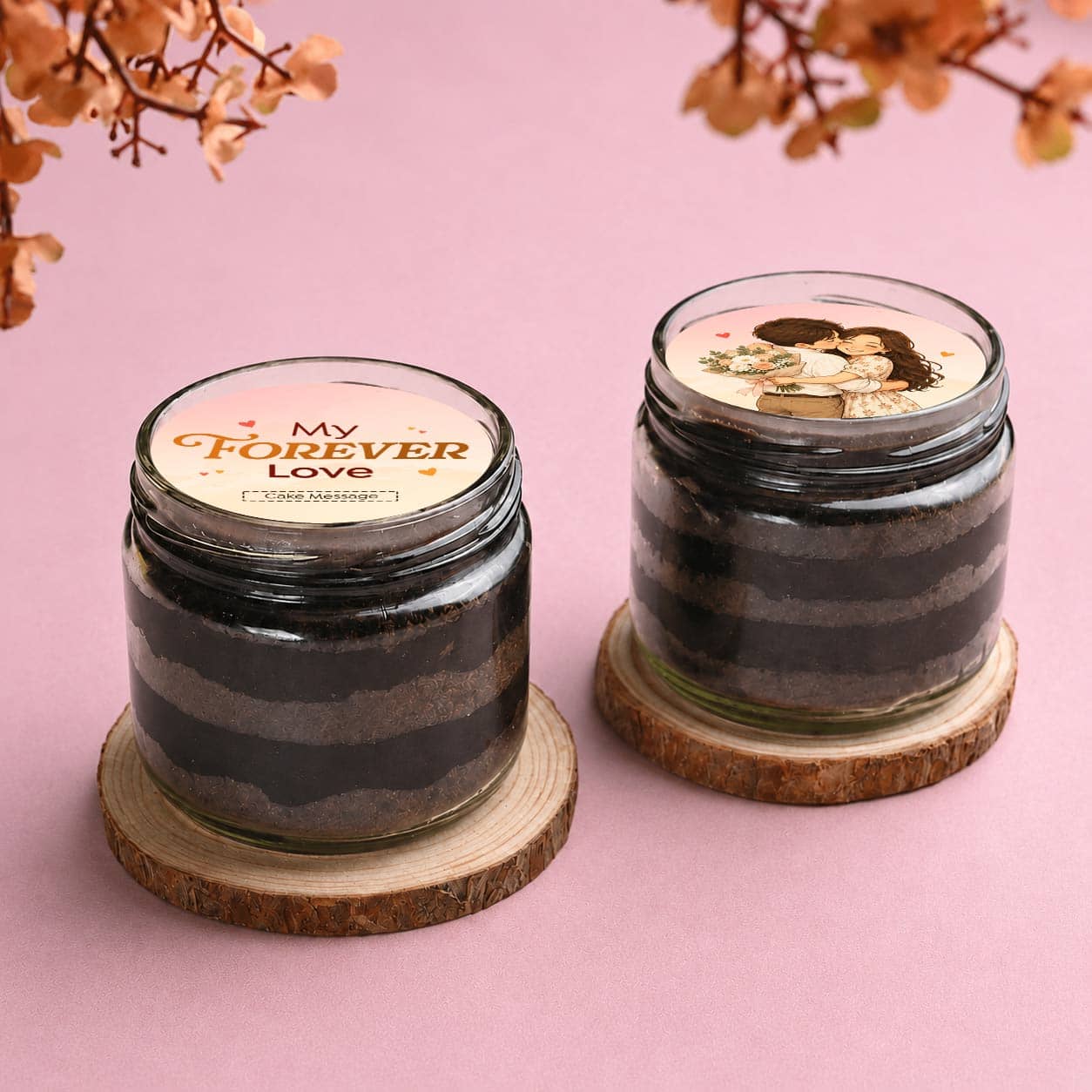 Forever Love Chocolate Jar Cake Duo