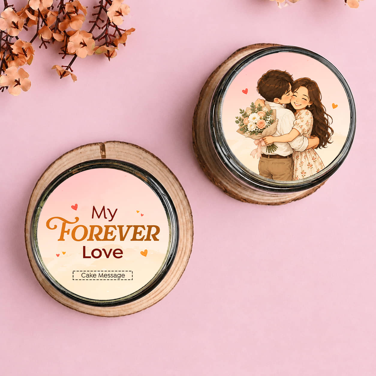 Forever Love Chocolate Jar Cake Duo
