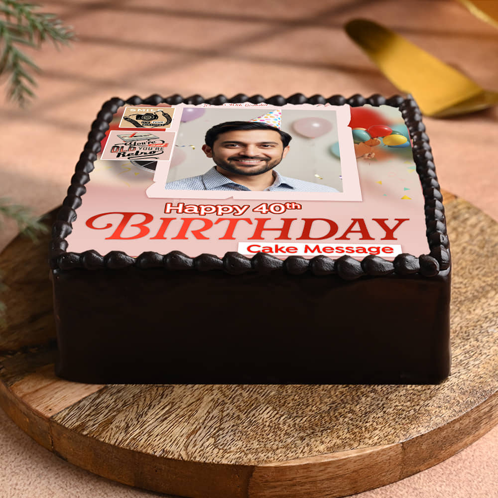 Fortieth Birthday Photo Cake