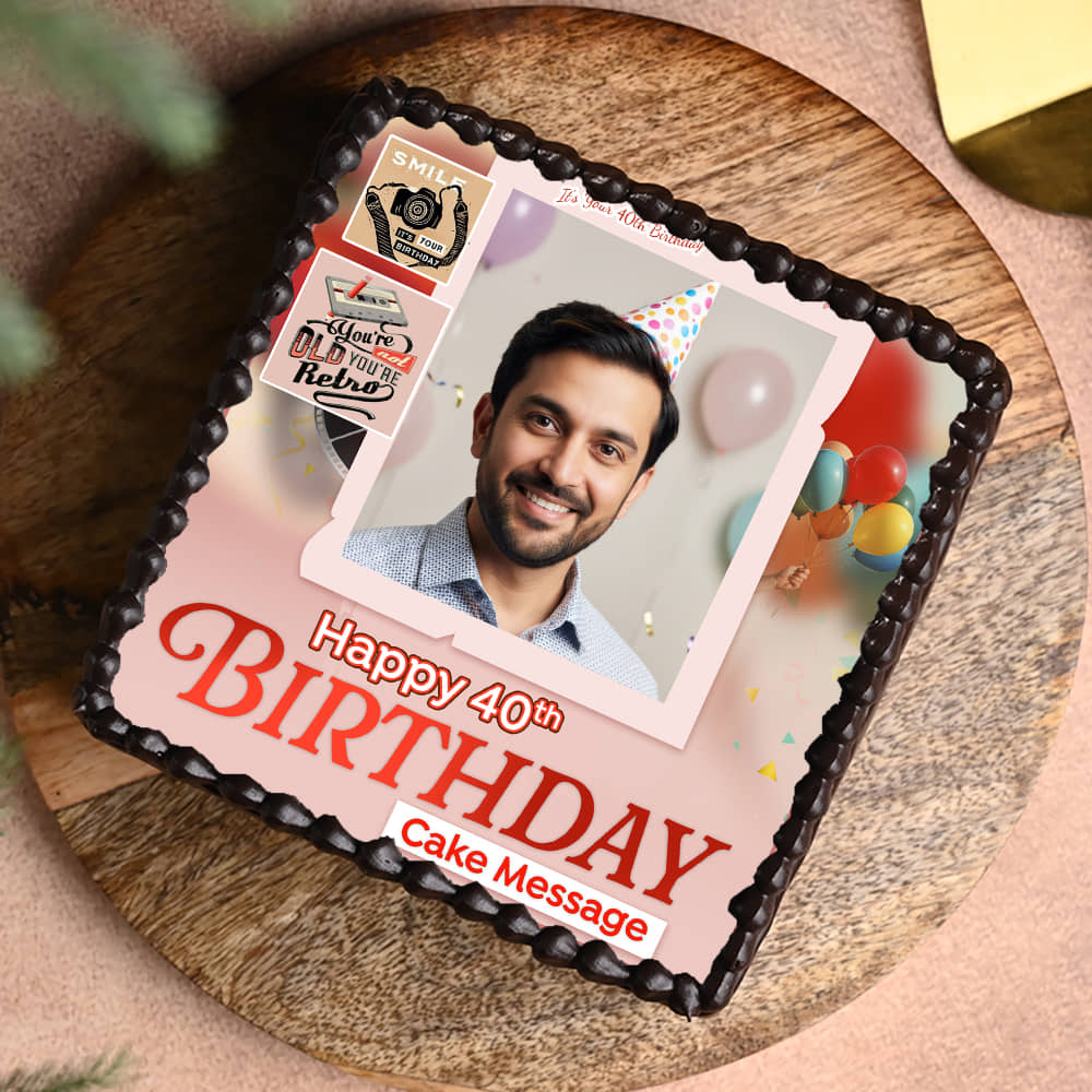 Fortieth Birthday Photo Cake