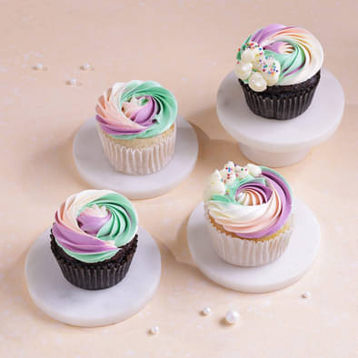Four Choco Blueberry Cupcake Set