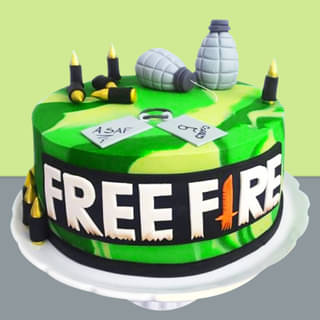 Free Fire Fondant Theme Cake