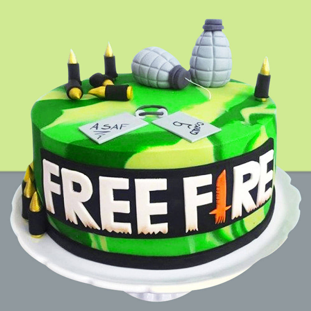 Fantastic Free Fire Fondant Theme Cake