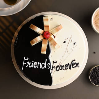 Top View of Friends Forever Choco Vanilla Cake