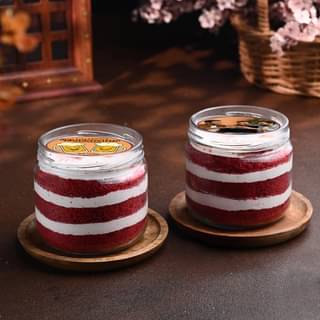 Side View of Friendship Cheers Photo Jar Cakes Side View of Friendship Cheers Photo Jar Cakes
