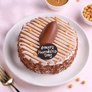 Top View of Friendship Day Butterscotch Cake Top View of Friendship Day Butterscotch Cake