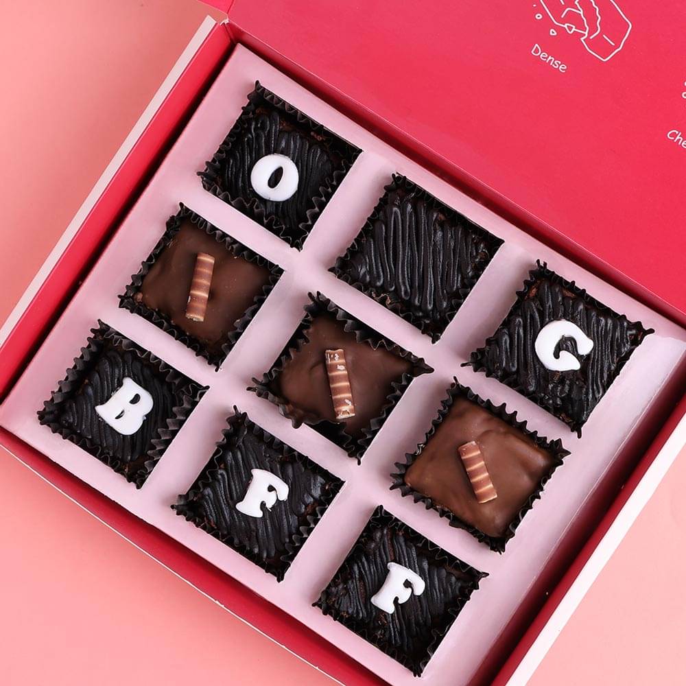 Friendship Day Nutella Hazelnut Brownie Box (9 Pieces)