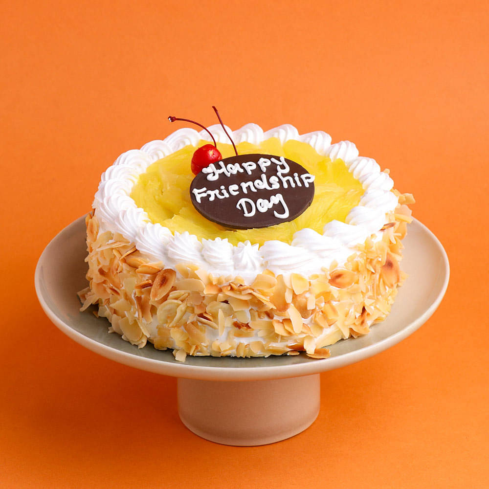 Side View of Friendship Day Pineapple Cake