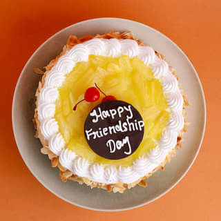 Front View of Friendship Day Pineapple Cake